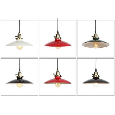 Industrial Iron Multicolor Bowl 1-Light Pendant Light