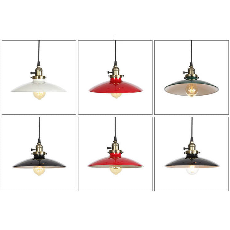 Industrial Iron Multicolor Bowl 1-Light Pendant Light