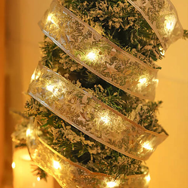Lumières LED de Noël en fil de cuivre Rubans lumineux Nœud papillon Rubans lumineux Guirlande Accessoires Lumières décoratives 
