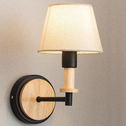 Moderna lámpara de pared de 1 luz tubular de madera nórdica 