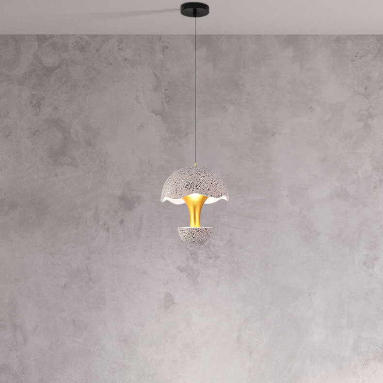 Moderne kreative runde Eierschalen-Hardware-Zement-LED-Pendelleuchte 