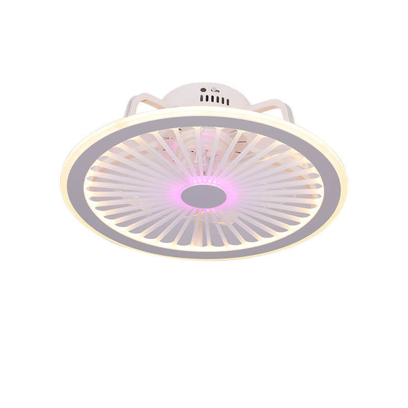 Simple Round Slim ABS LED Flush Mount Ceiling Fan Light