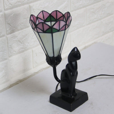 Tiffany Glass Flared Eye Protection Night Light 1-Light Table Lamp