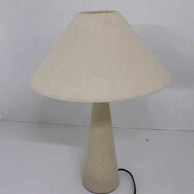 European Simple Linen Fabric Cone Column Base 1-Light Table Lamp