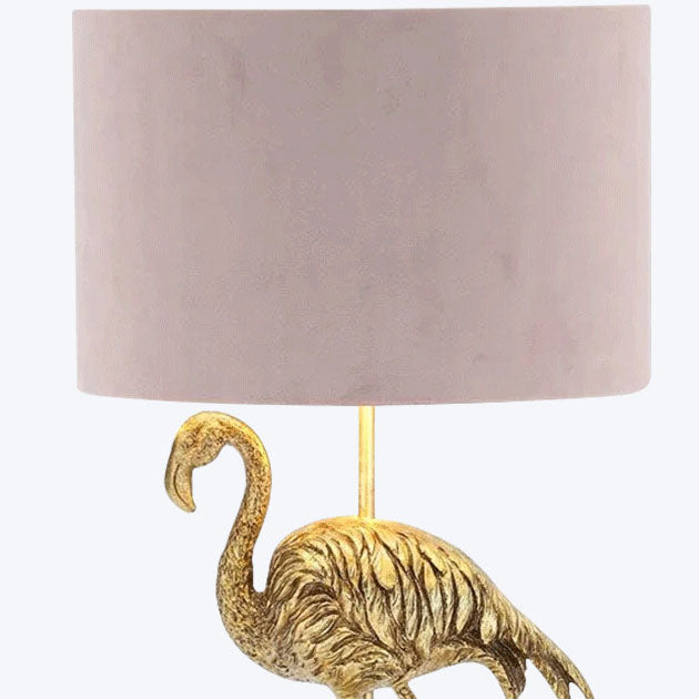 Lámpara de mesa de 1 luz de tela de resina flamenco nórdico de lujo 