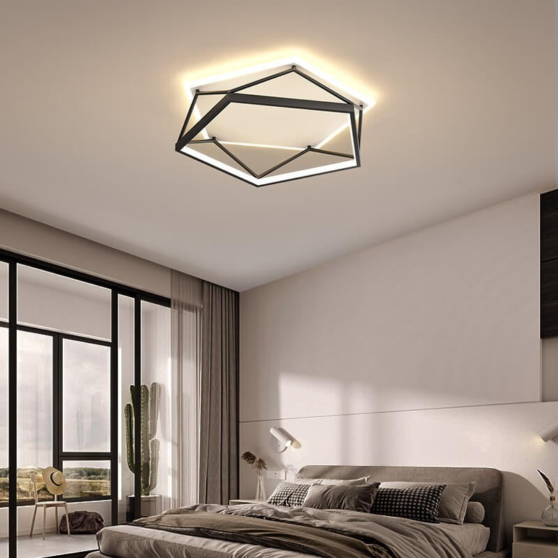 Nordic Minimalist Geometric Art LED Flush Mount Ceiling Light