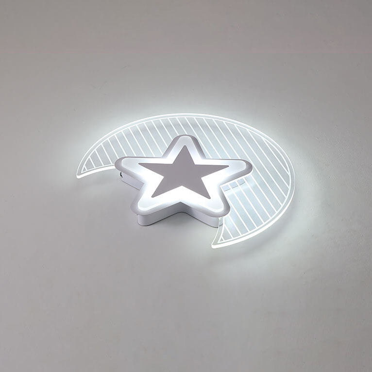 Nordic Light Luxury Star Moon Acrylic LED Flush Mount Ceiling Light