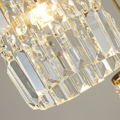 Nordic Postmodern Light Luxury All Copper Crystal 1/3-Light Island Light Kronleuchter