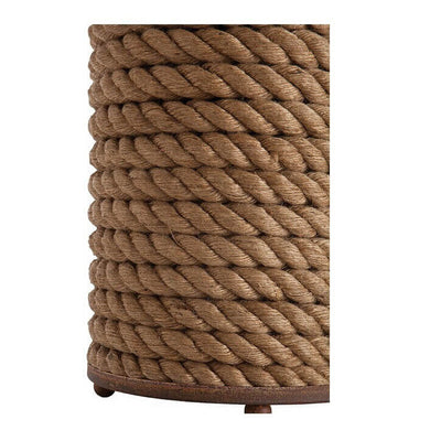 Lampe de table à 1 lumière en tissu à enroulement de corde de chanvre naturel de style campagnard simple et moderne 