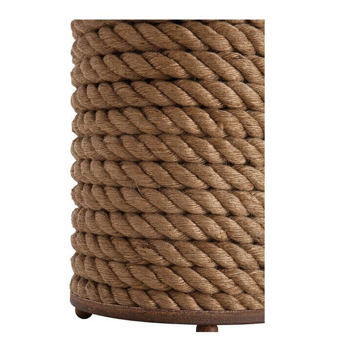 Lampe de table à 1 lumière en tissu à enroulement de corde de chanvre naturel de style campagnard simple et moderne 