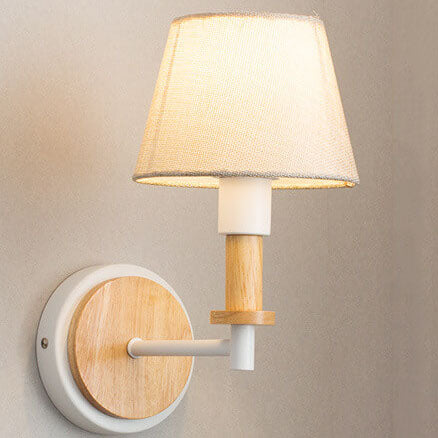 Modern Nordic Wooden Tubular 1-Light Wall Sconce Lamp