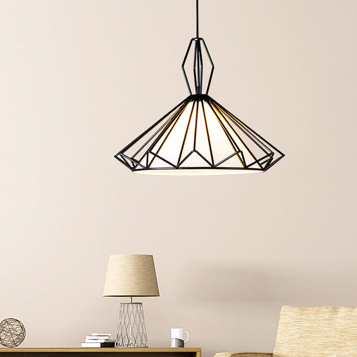 Nordisch minimalistisches reines schwarzes Eisenrahmen-PVC 1-Licht-Pendelleuchte 