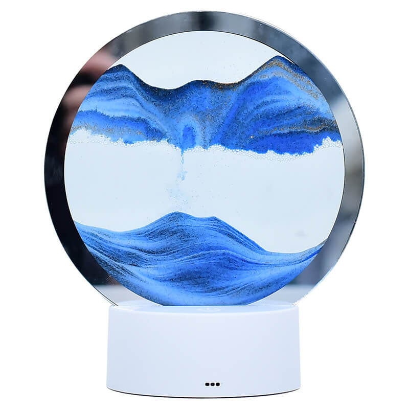Lampe de table Creative Round Hourglass Quicksand 3D LED Night Light 