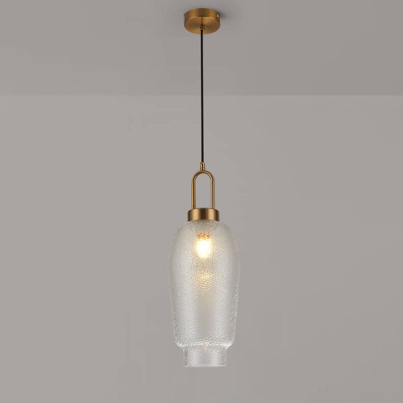 Nordisches Licht Luxus Oval Klar Glas 1-Licht Pendelleuchte 