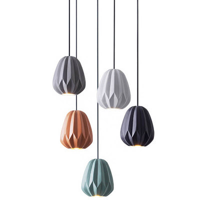 Nordic Macaron Texture Oval Resin 1-Light Pendant Light