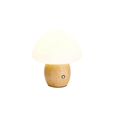 Nordic Creative Mushroom Solid Wood Acrylic LED Touch Table Lamp