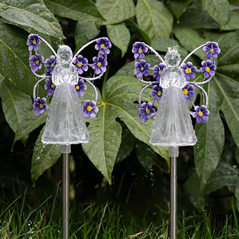 Modern Creative Flower Angel Decorative Solar Outdoor Lawn LED Garden Ground Insert Landscape Light