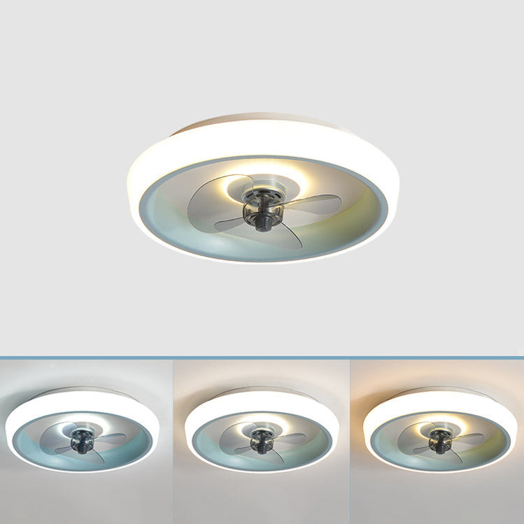 Simple Modern Acrylic Lightweight LED Flush Mount Fan Light