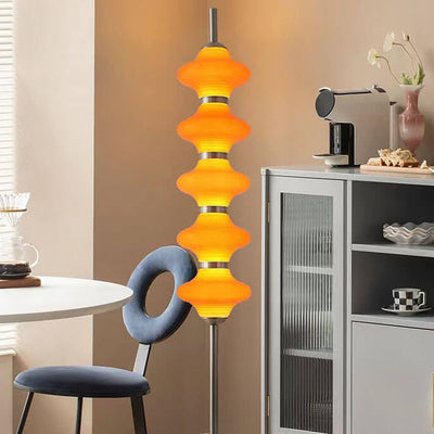 مصباح أرضي قائم LED زجاجي بخيط القرع الإبداعي العتيق 