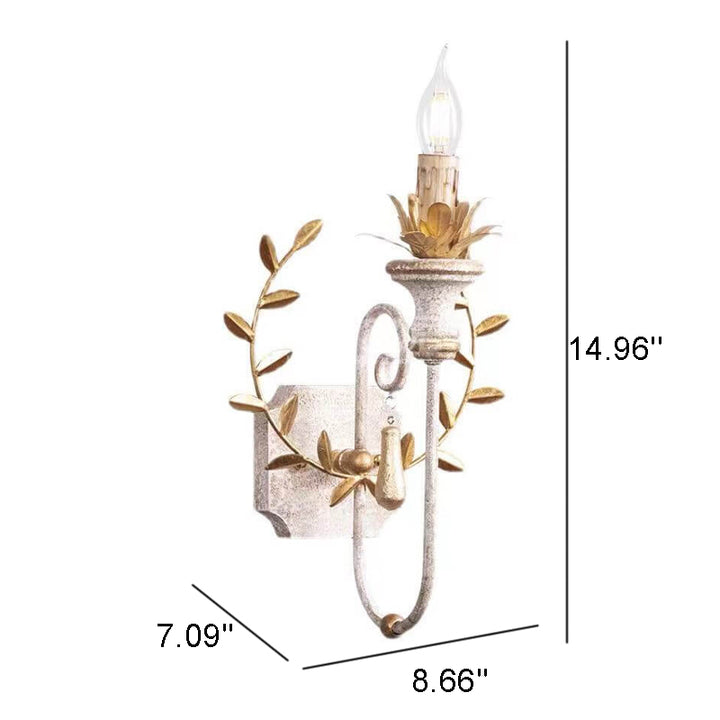 Applique Murale Vintage Rustique en Bois Massif Candelabre 1 Lumière 