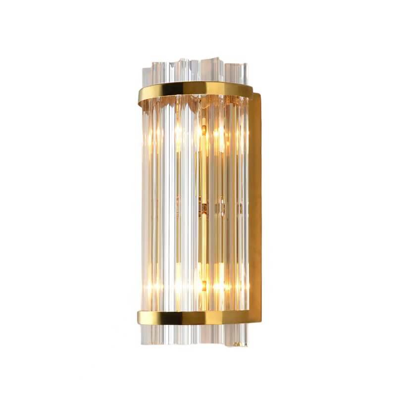 Lámpara de Aplique de Pared de 2 Luces con Columna Plateada de Cristal de Lujo Nórdico 