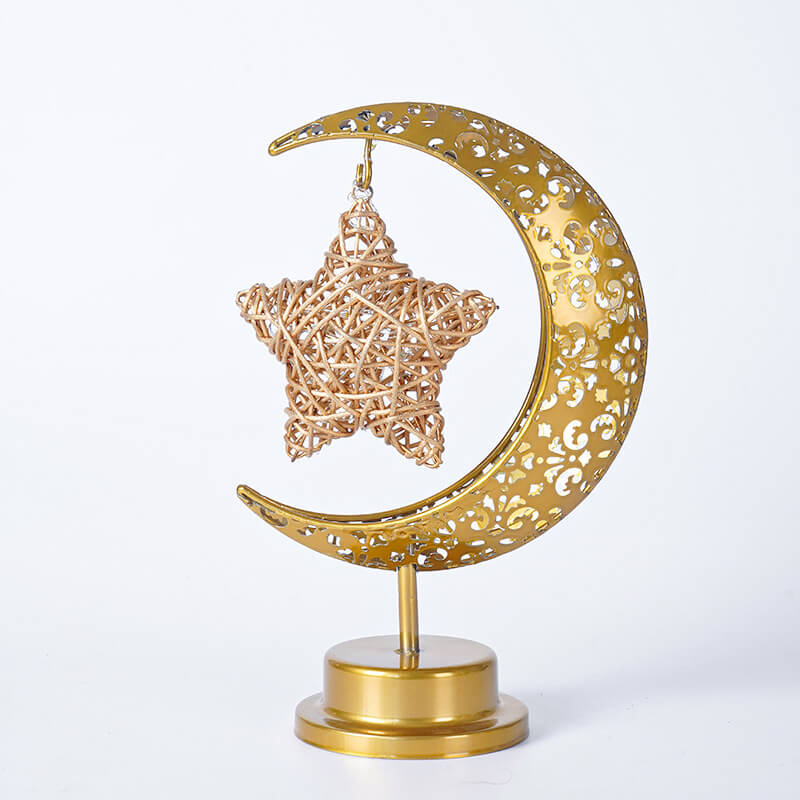 Contemporary Creative Iron Moon Star Orb LED Decorative Table Lamp For Living Room &amp; Bedroom