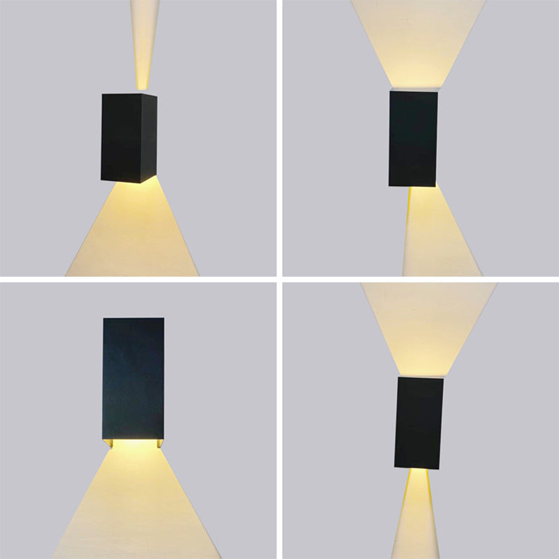 Moderne minimalistische wasserdichte quadratische LED-Wandleuchte aus Aluminium mit APP-Dimmung für den Außenbereich 