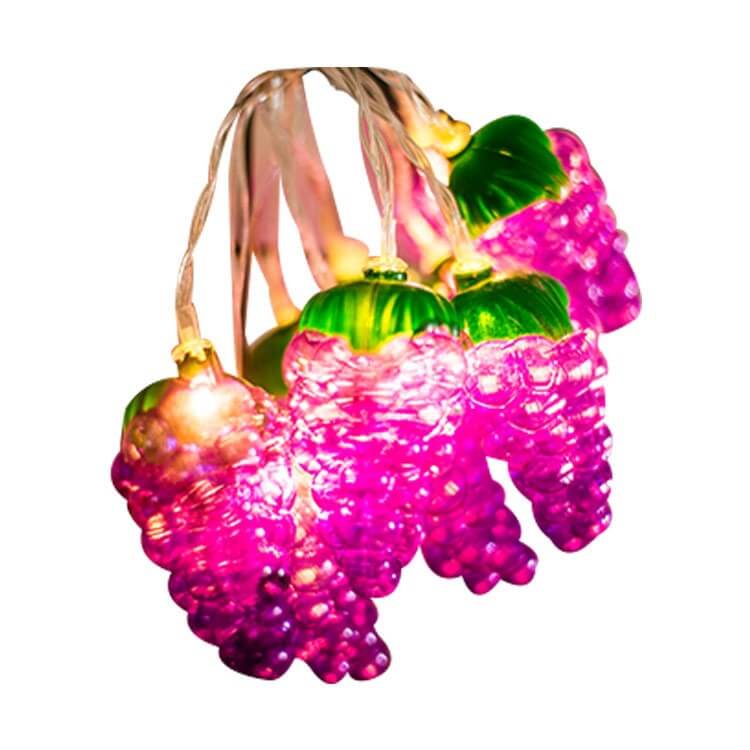 Lumières de Guirlande de Fruits Raisin LED Batterie USB Guirlande Décorative 