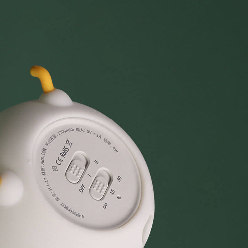 Lampe de table tactile LED en silicone en forme de petit poulet mignon et créatif 