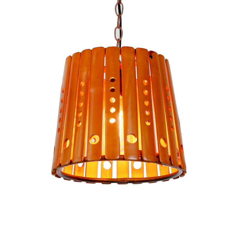 Modern Rustic Antique Hollow Bamboo Weave 1-Light Pendant Light
