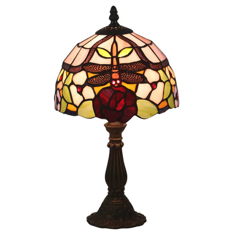 Europäische Vintage Tiffany Glas 1-flammige Tischlampe 