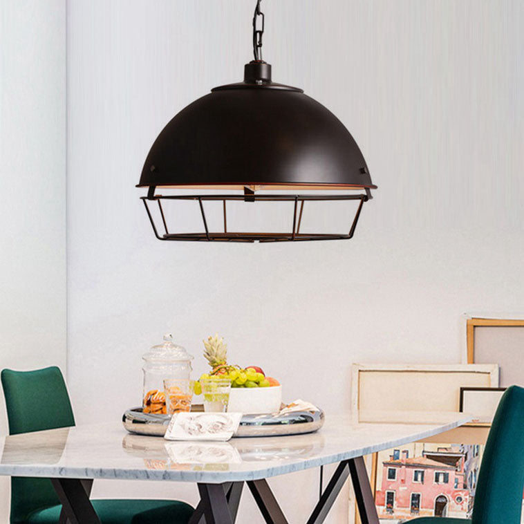 Industrial Vintage Pot Lid Mesh Iron 1-Light Pendant Light