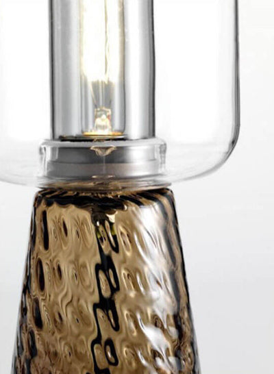 Modern Creative Clear Glass Cylinder 1-Light Table Lamp