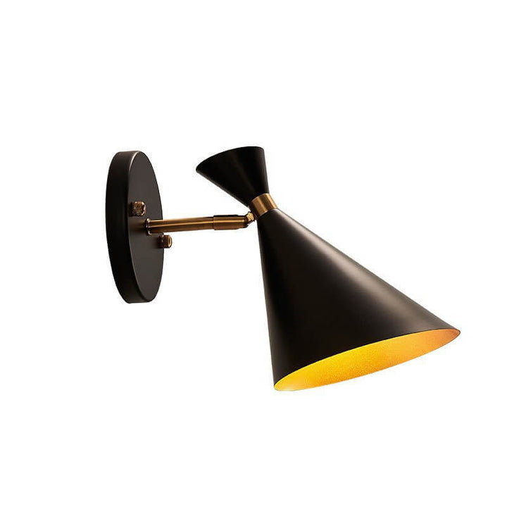 Lampe murale à une lumière Nordic Creative Horn Noir Or 