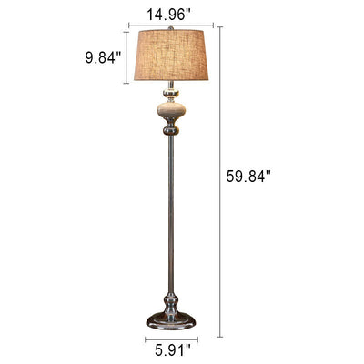 Modern Minimalist Solid Color Ceramic Fabric Hardware 1-Light Standing Floor Lamp