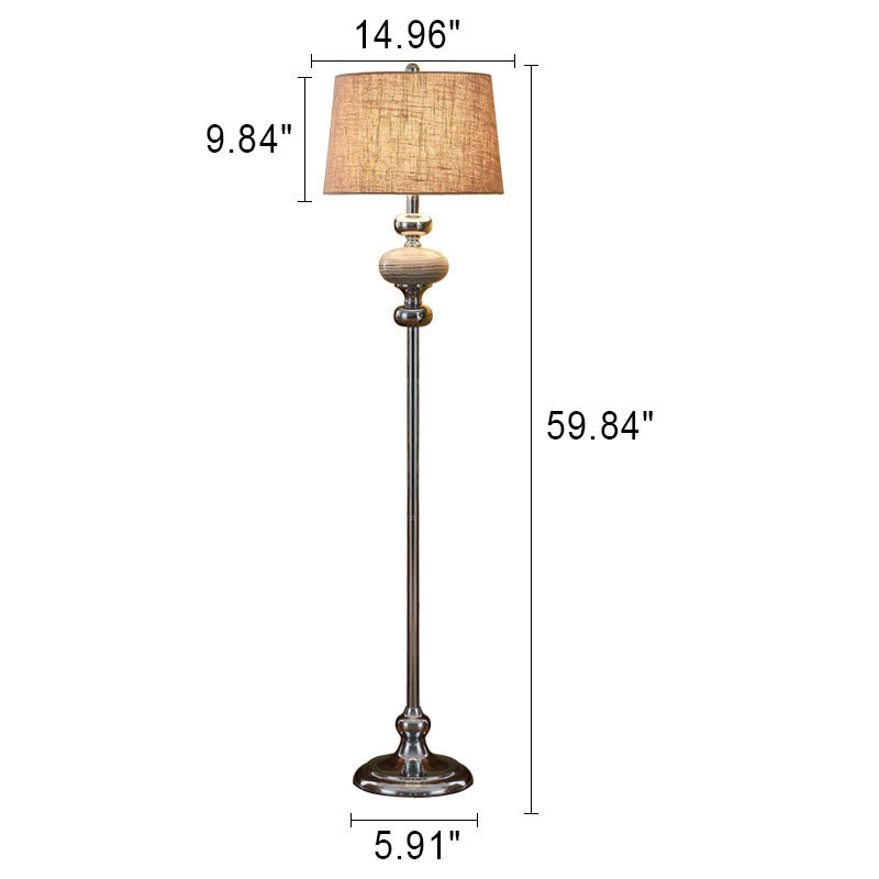 Modern Minimalist Solid Color Ceramic Fabric Hardware 1-Light Standing Floor Lamp