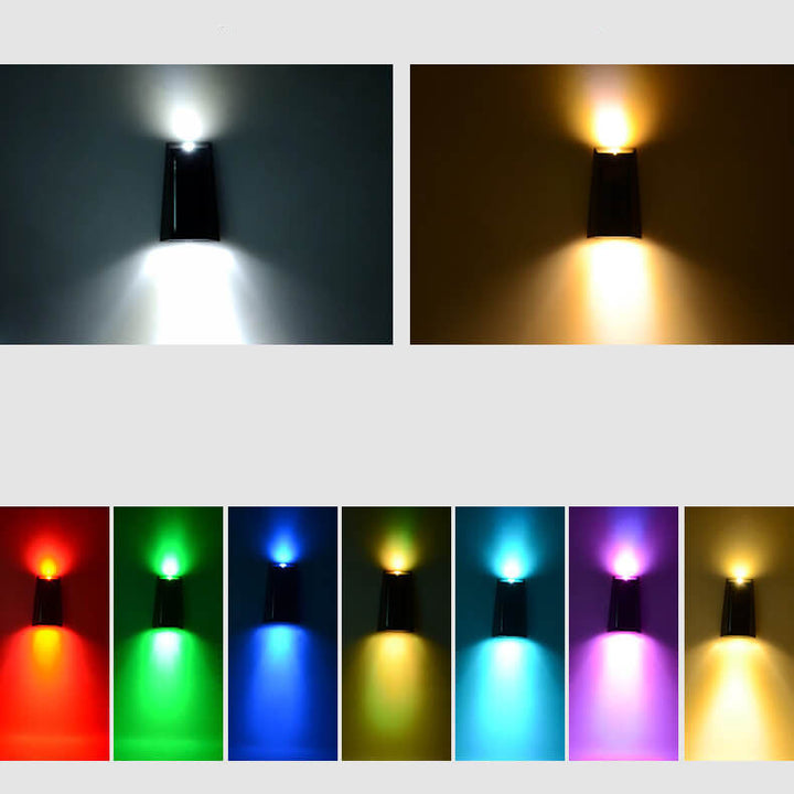 Einfache Trapez-Solar-RGB-Patio-LED-Wandleuchte für den Außenbereich