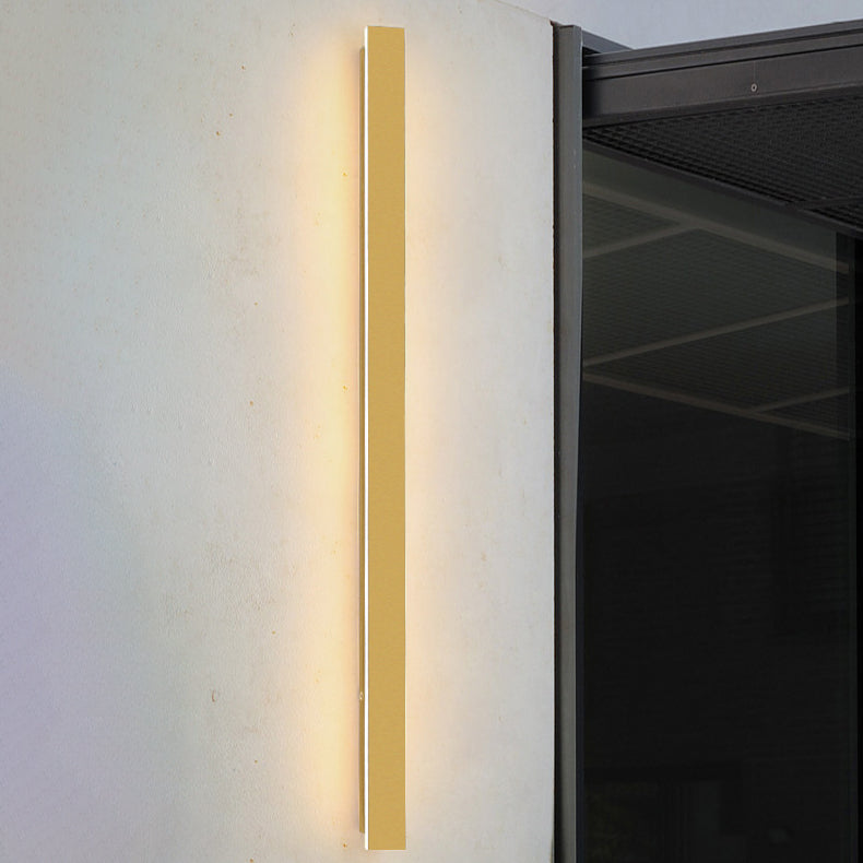 Outdoor Modern Simple Gold Long Strip Acrylic Iron Waterproof LED Wall Sconce Lamp