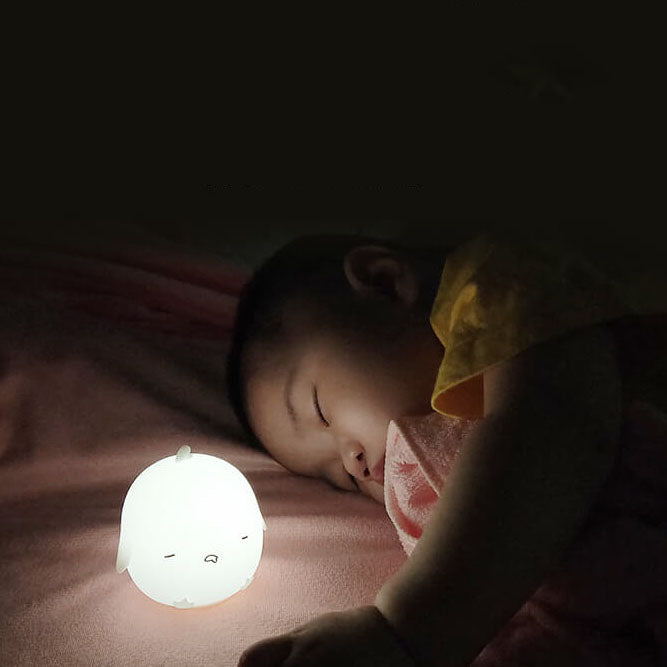 Lámpara de mesa con luz nocturna LED mini de silicona creativa de dibujos animados 