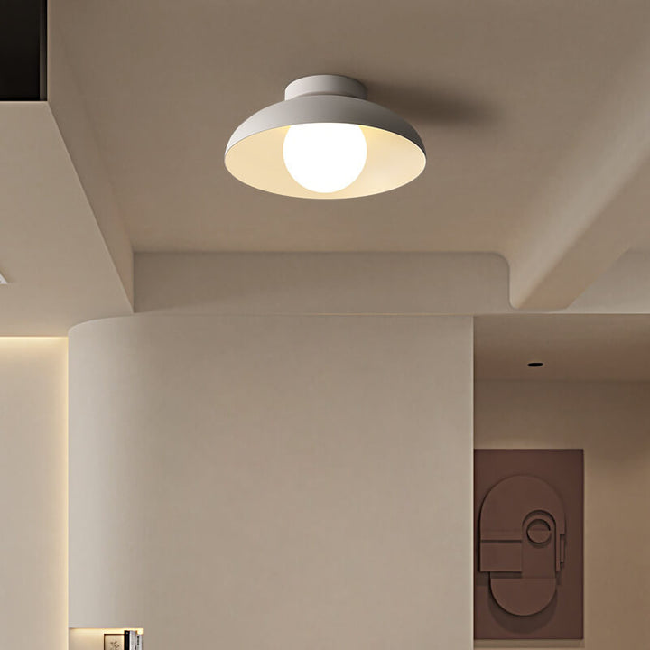Zeitgenössische nordische Wabi-Sabi Halbdeckenleuchte aus Eisen und Glas mit 1 Flamme für das Wohnzimmer 
