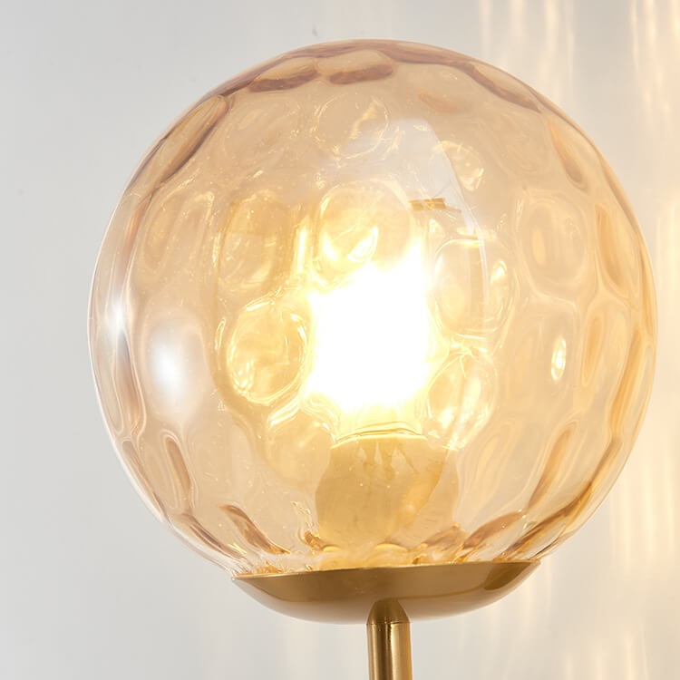 Applique murale moderne de luxe à boule ronde en fer et verre à 1 lumière 