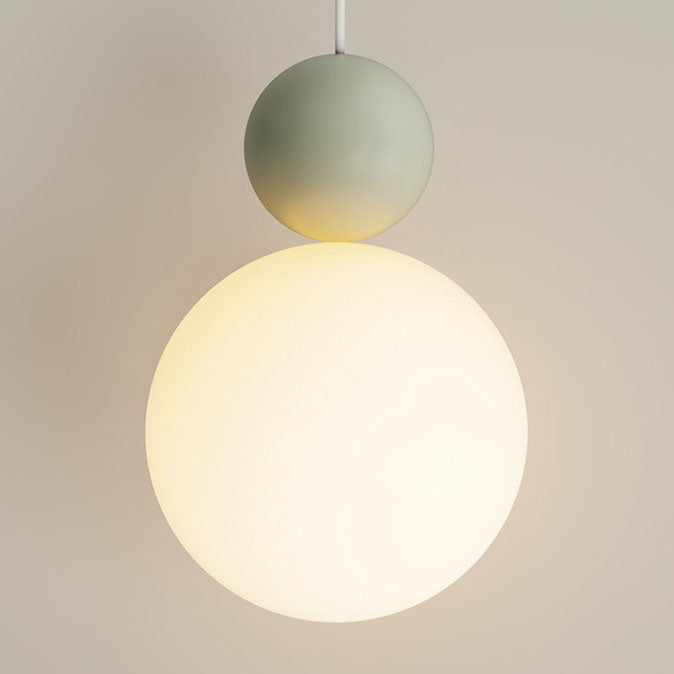 Zeitgenössische nordische PE-Globus-Ball-Eisen-1-Licht-Pendelleuchte für das Schlafzimmer 