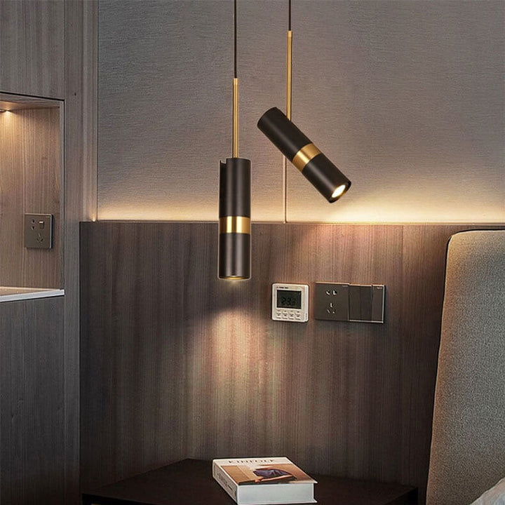 Lampe suspendue moderne en aluminium et fer avec projecteur LED de luxe léger 