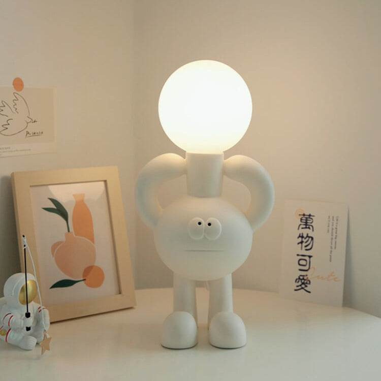 Creative Cartoon Moon Robot Resin 1-Light Table Lamp