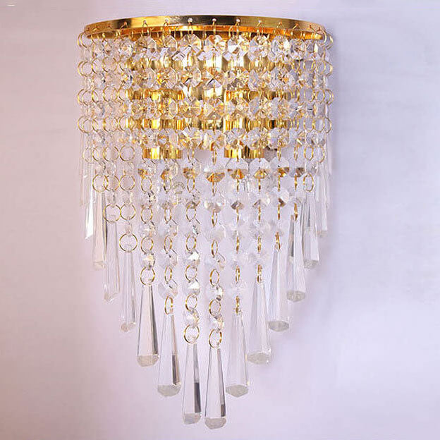 Modern Luxury Crystal Tassel 2-Light Wall Sconce Lamp
