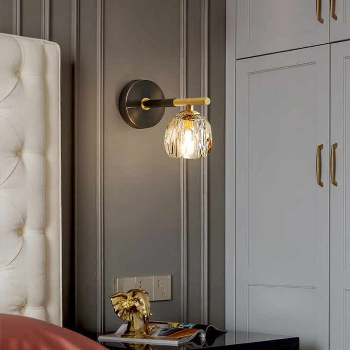 Toda la lámpara de aplique de pared de lujo de cristal de cobre de 1/2 luces 