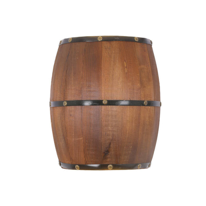 Contemporary Industrial Half Barrel Wood Hardware LED Wall Sconce Lamp for Living Room