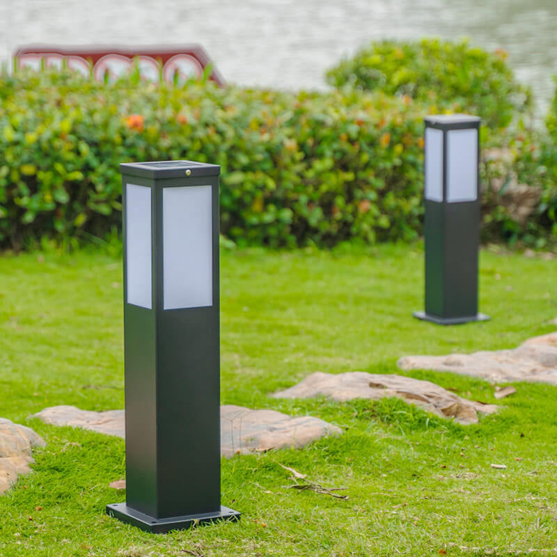 Modern Solar Lawn Square Column Outdoor Waterproof Path Lamp