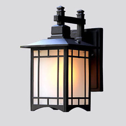 Lampe murale 1 lumière en forme de pavillon chinois en aluminium solaire étanche moderne 