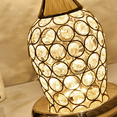 Lampe de table 1 lumière avec design créatif de motif en cristal européen 